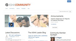 Desktop Screenshot of community.asha.org